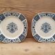 Pair of plates on presentation legs, terre de Fer Gien