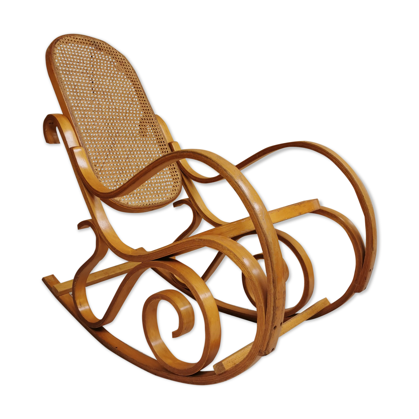Rocking chair in caning
