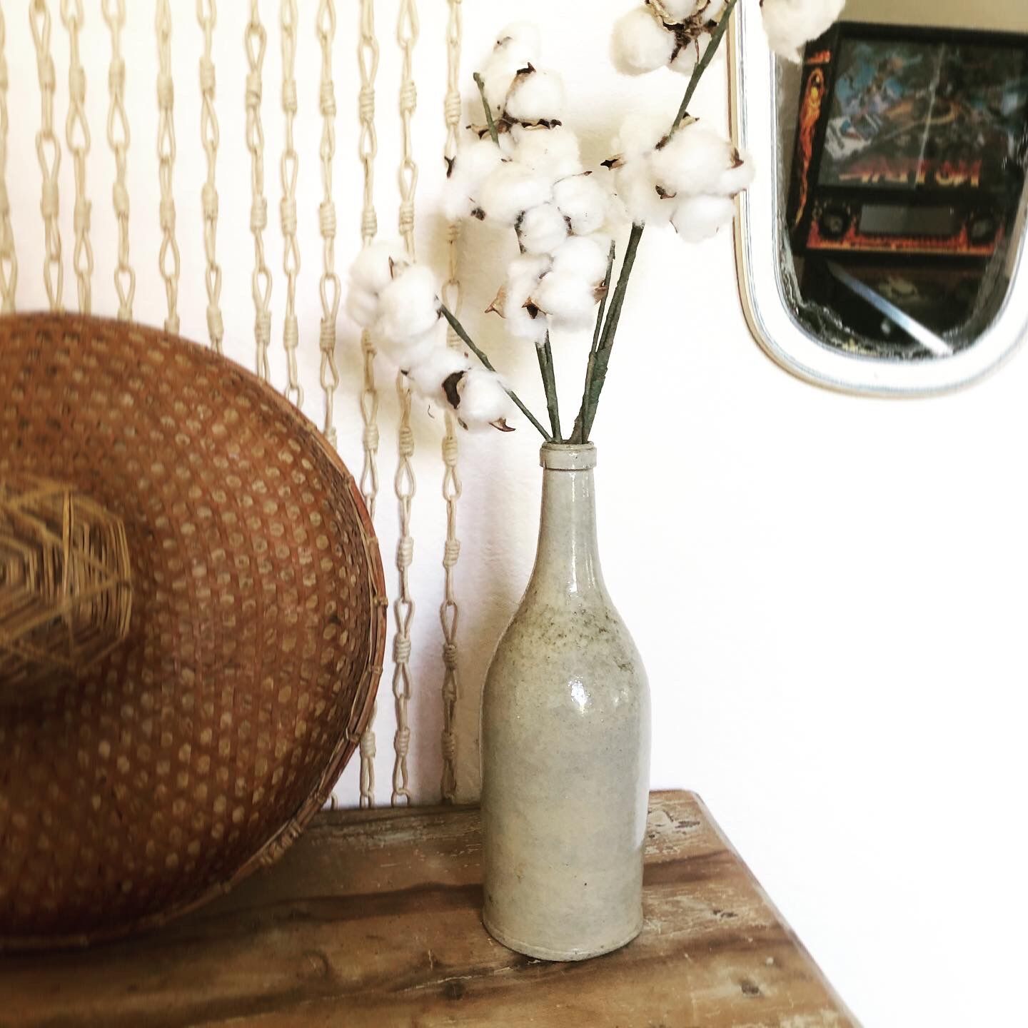 Stamped terracotta bottle