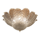 Plafonnier italien en verre de Murano blanc texturé, 6 feux