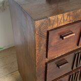 Vintage wooden bohemian dresser
