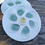 4 green/yellow oyster plates from Salins, 1970