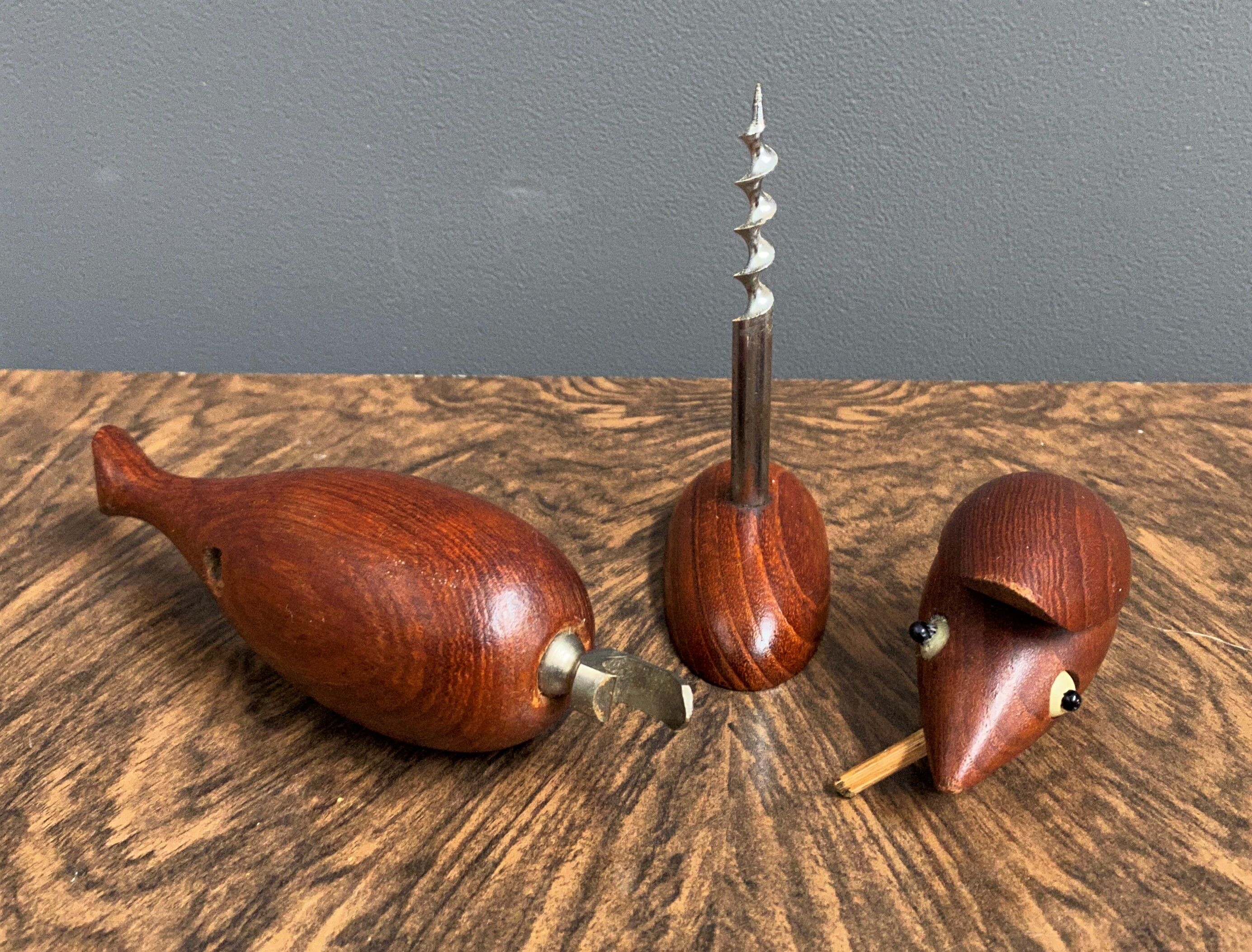 Teak bird bottle opener 1960s