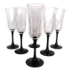 6 coupes à champagne pied noir