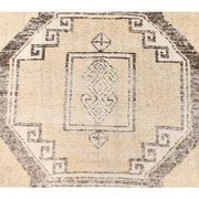 Vintage Beige Turkish Hand-Knotted Runner 83X348
