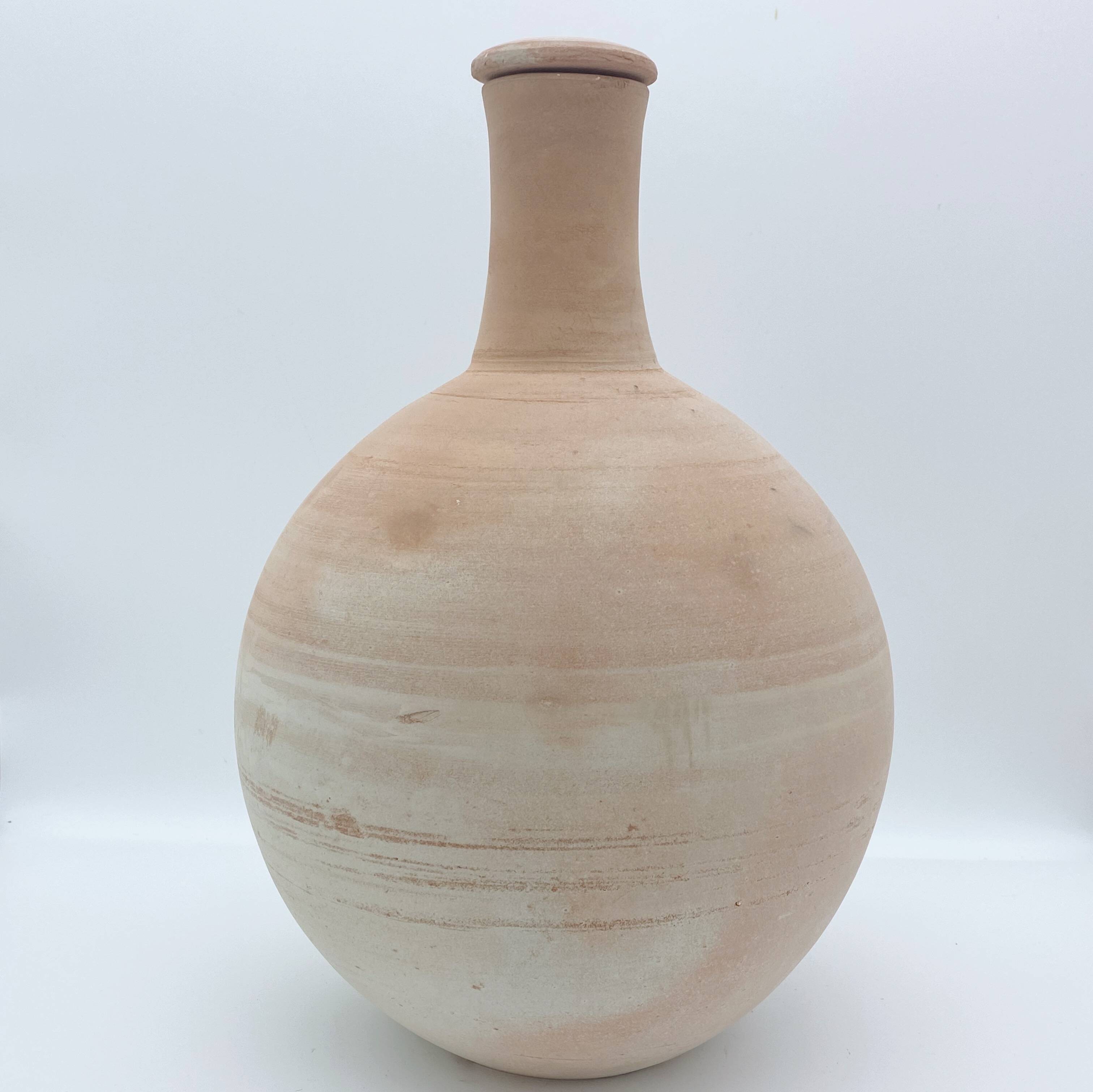 Round terracotta jar