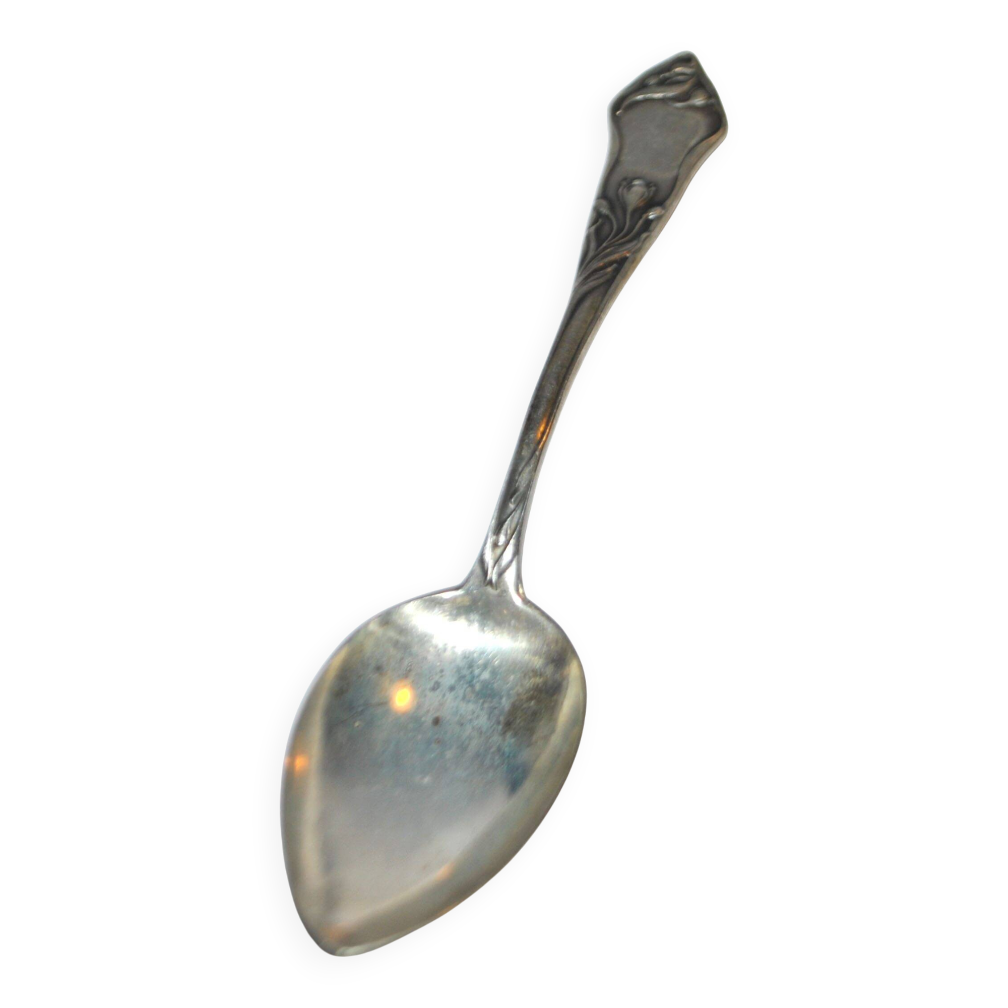 Art Nouveau teaspoon 1900 in solid silver 800 22g