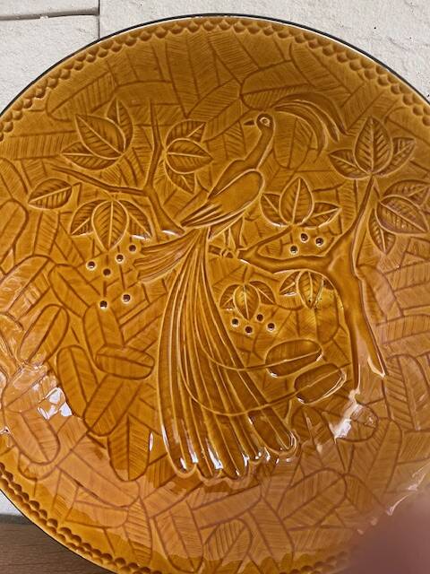 Large earthenware dish Poet Laval Drome France