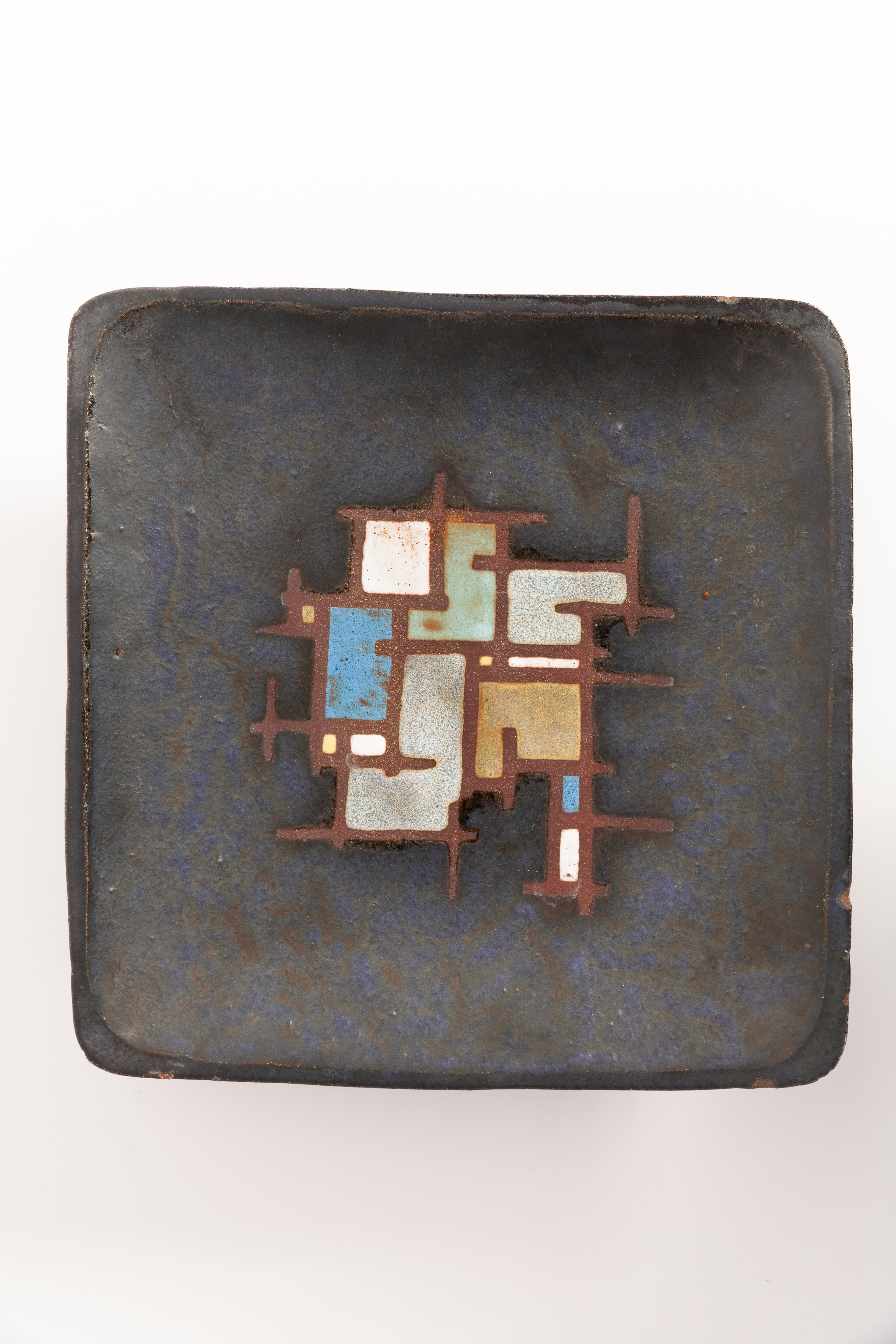 Vintage ceramic decorative plate, Belgium, 1960s