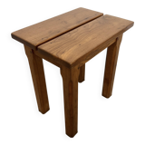 Brutalist oak stool