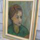 Jeune femme pensive huile sur panneau signée