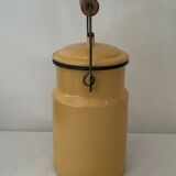 Vintage 1950 yellow enamelled milk pot
