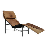 Chaise longue vintage en cuir cognac par Tord Bjorklund Suède, 1970