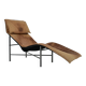 Vintage Cognac Leather Chaise Longue by Tord Bjorklund Sweden, 1970