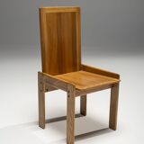 Lot de 4 chaises de salle à manger italiennes en orme par Romanutti, Italie, années 1970