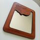 Vintage 70s mirror in wood and leather