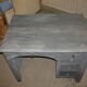 Desk painted in patinated grey and matte varnish circa 1940