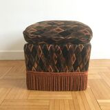 Ottoman footrest in Velvet diamond art deco style