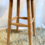 Lot of 5 solid wooden stools - 60s/70s