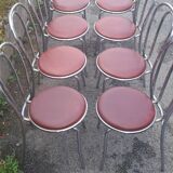 8 vintage chrome bistro chairs