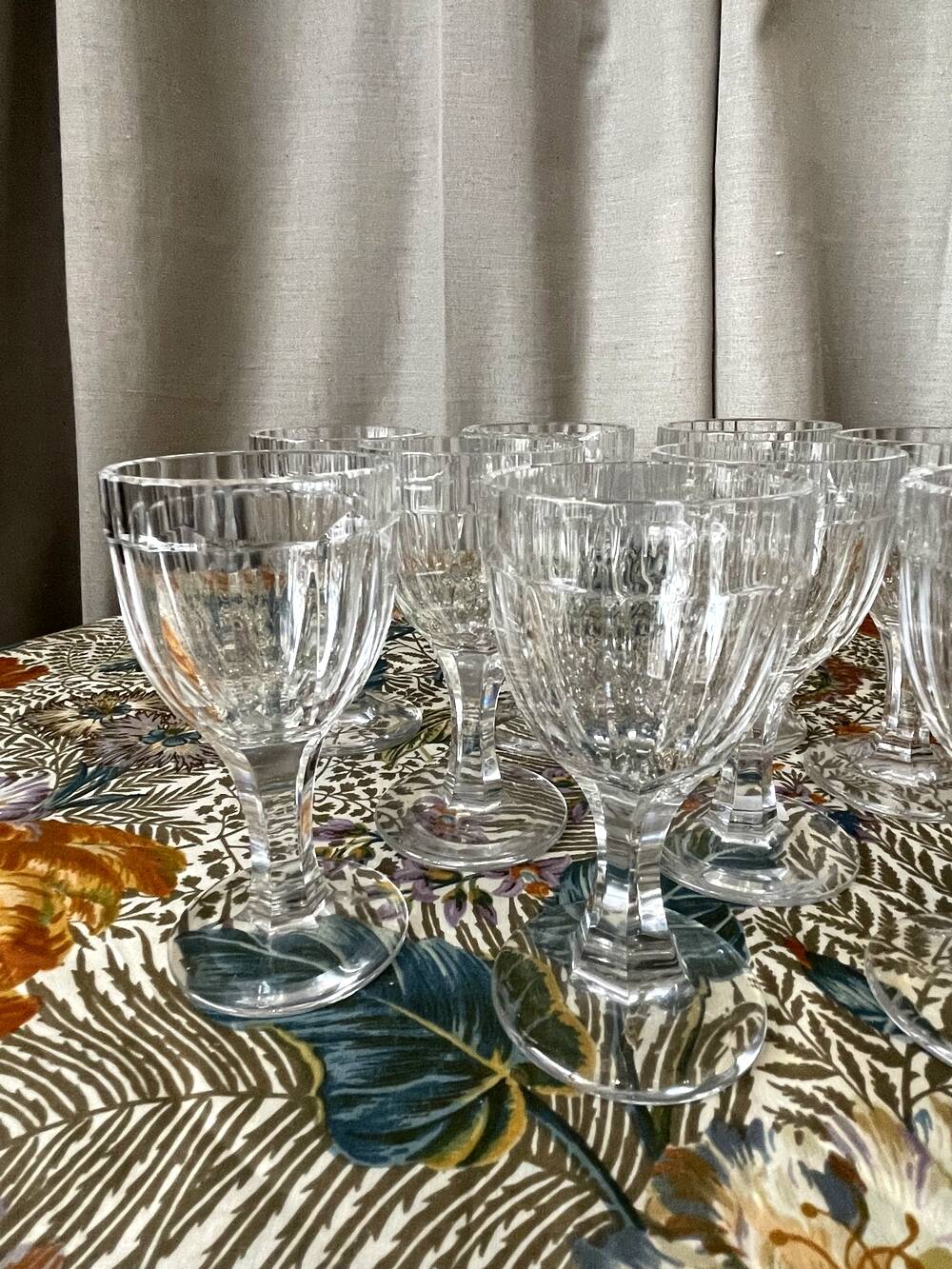 Set of 9 crystal liqueur glasses by nancy art of table