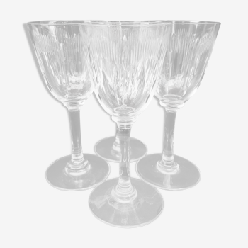 4 verres à vin blanc en cristal de Bacccarat, modèle molière, vers 1920