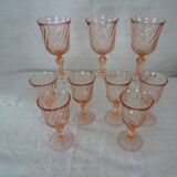 9 glasses Rosaline twist pink aroroc luminarc