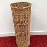Vintage umbrella holder in wicker rattan