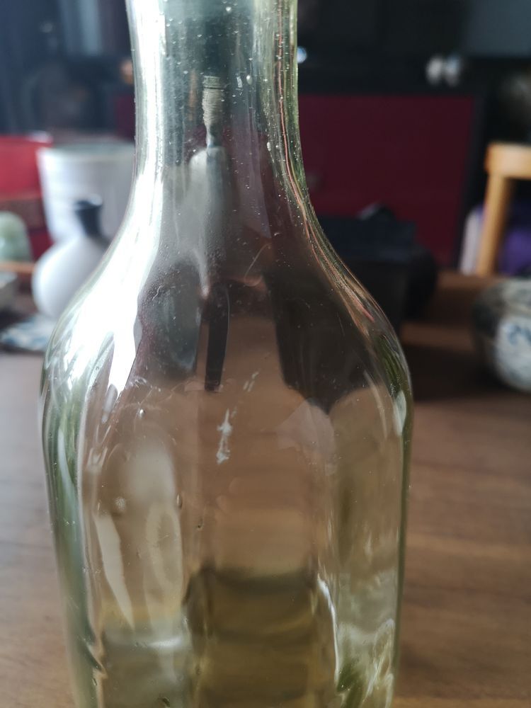 Mouth-blown glass alcohol decanter XIXth century