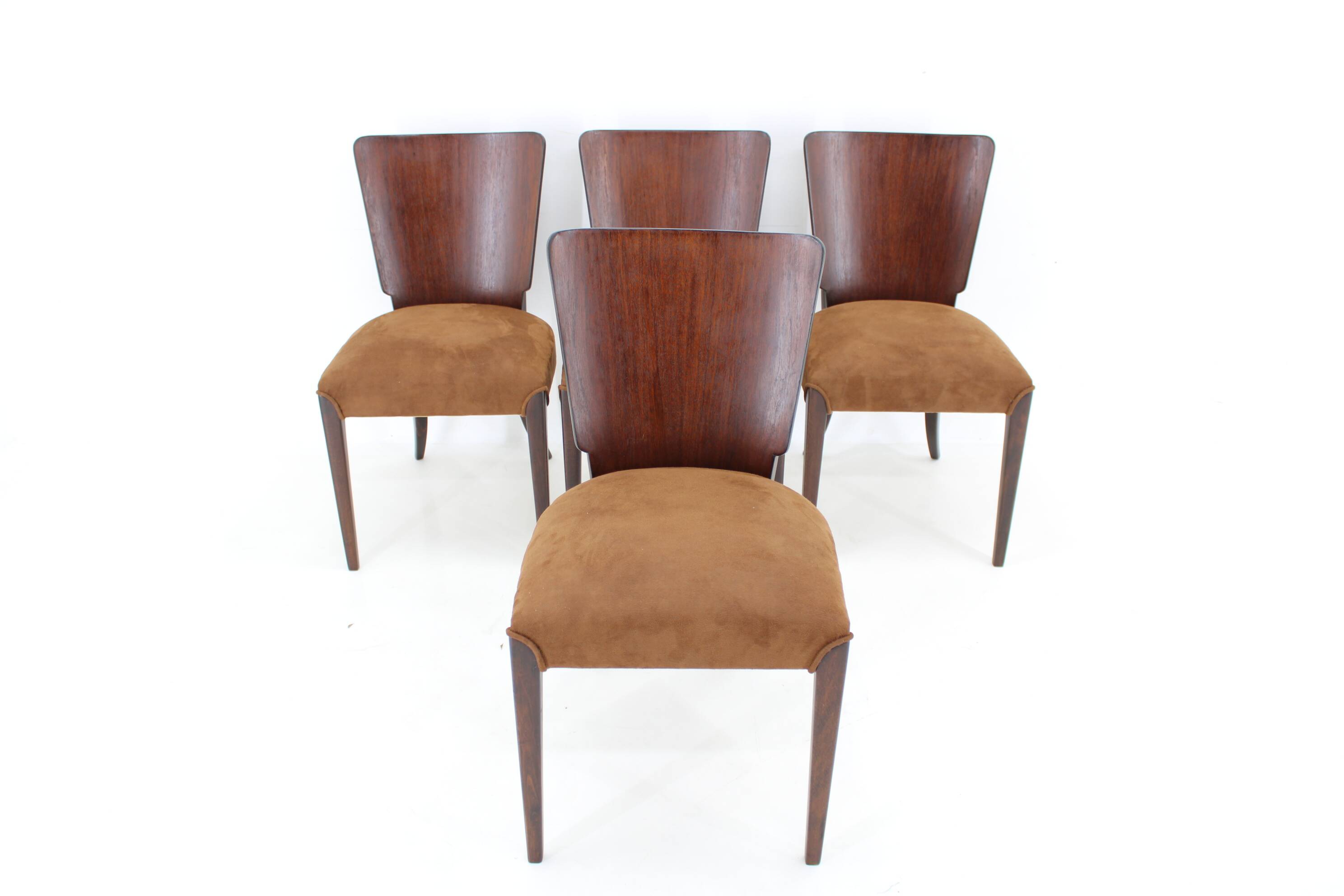 1950s  Jindrich Halabala Restored Dining Chairs H-214 for UP Závody, Set of 4
