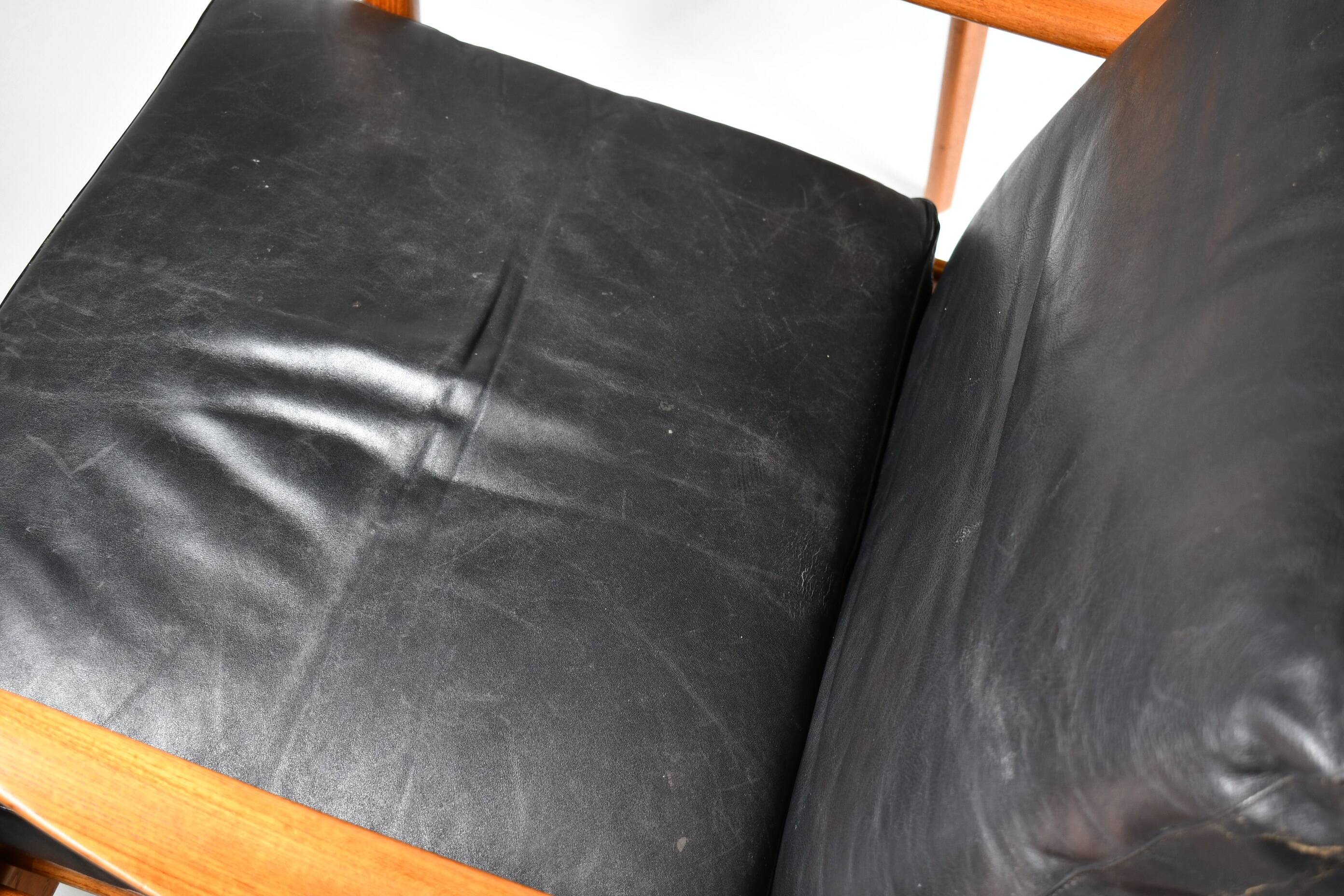 Armchair and footrest by Ib Kofod-Larsen for OPE, Sweden