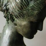 "Aphrodite" patinated stucco bust original sculpture signed LE CANN, French listed