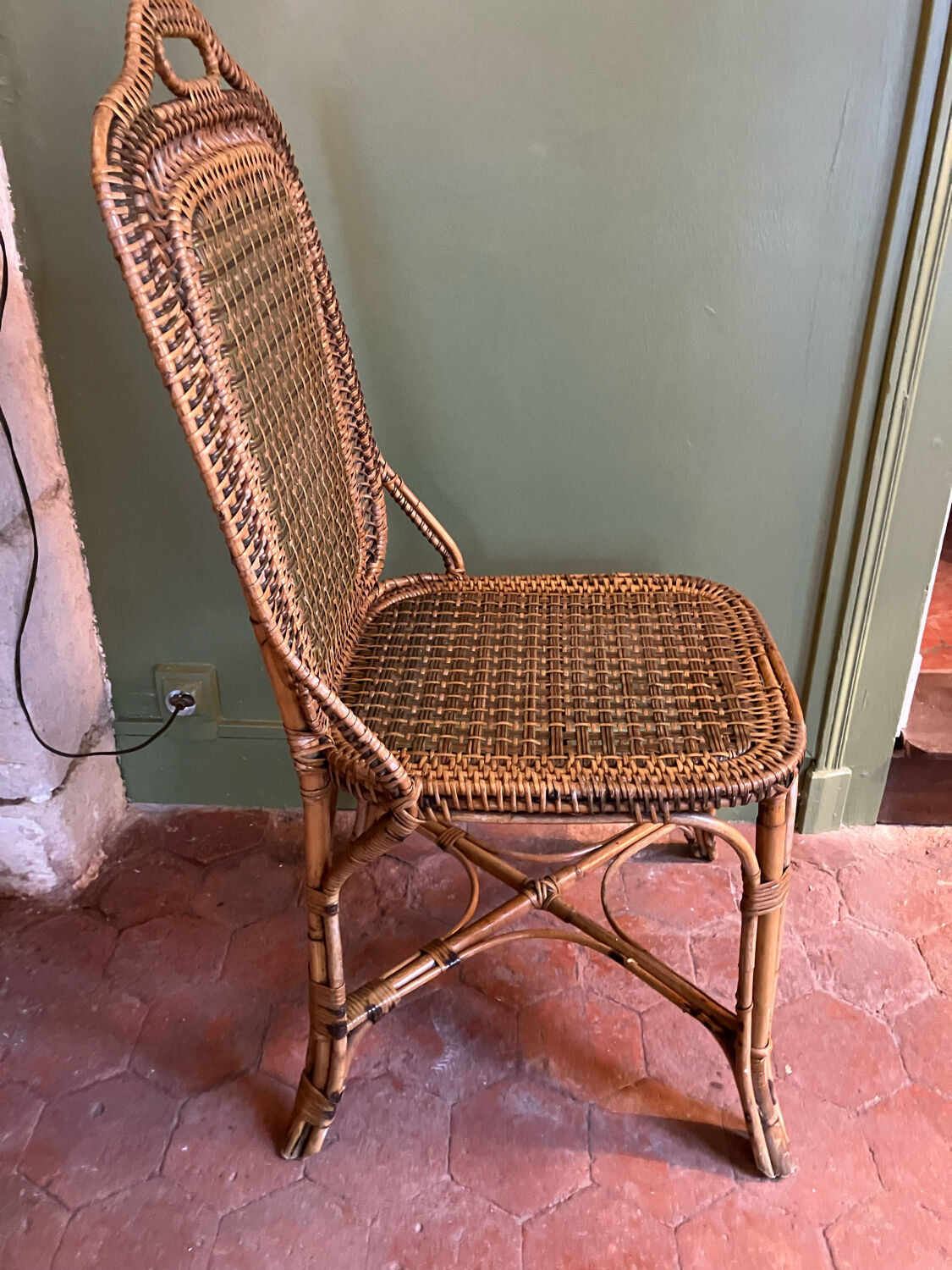Vintage rattan chair house drucker