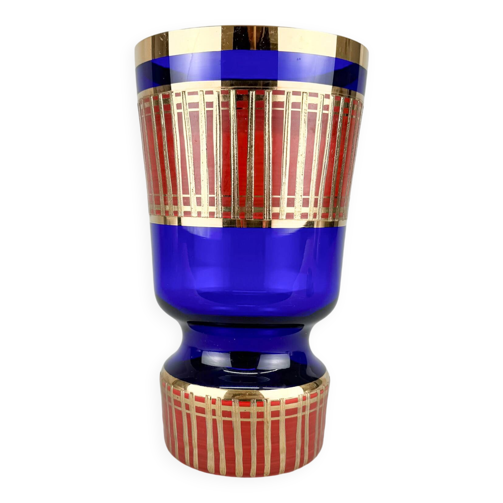 1960's Gillded Vase by Glass Designer Jan Gabrhel, Czechoslovakia