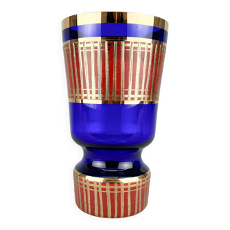 1960's Gillded Vase by Glass Designer Jan Gabrhel, Czechoslovakia