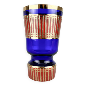 1960's Gillded Vase by Glass Designer Jan Gabrhel, Czechoslovakia