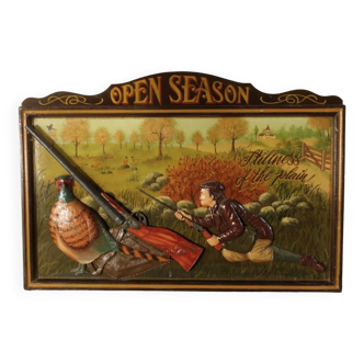 Country Corner Hunting Scene. Vintage Wall Decoration.