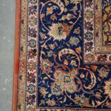 Tapis de style oriental vintage à dominante rouge et bleu avec de superbes motifs, 296x200 cm