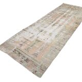 4x11 Long Wide Soft Beige Vintage Runner Rug, 116x334Cm FREE SHIPPING