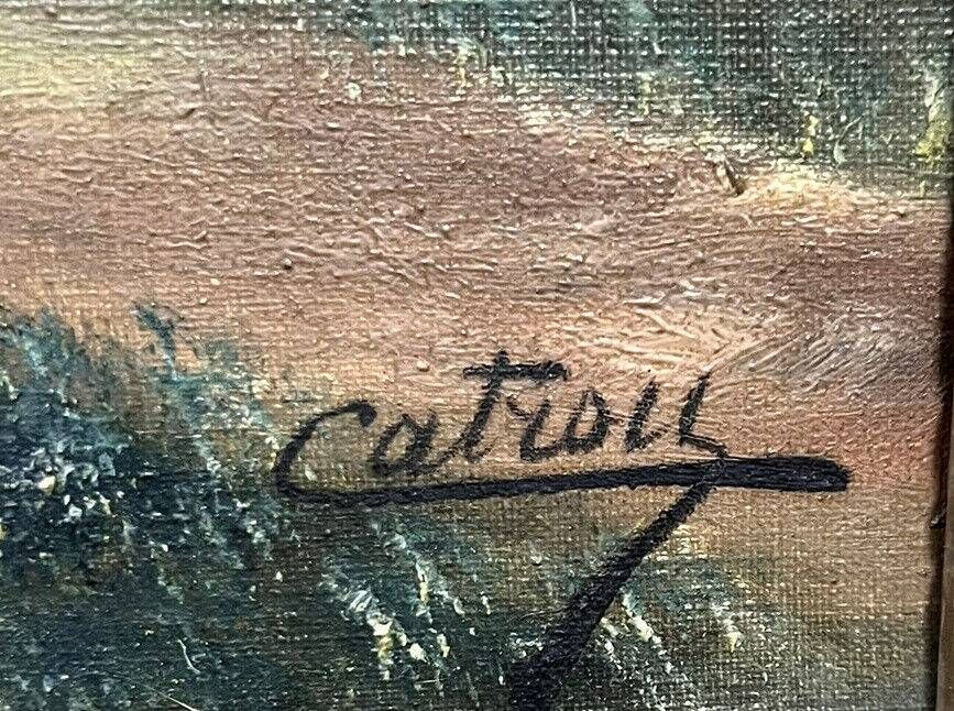 Henri catrou xixeme : huile sur toile paysage lacustre | Selency