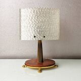 Vintage table lamp with plastic hood, 70s