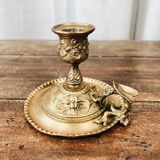 Bronze cellar rat candle holder