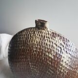 Large tambourine vase in stoneware