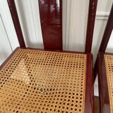 Set of 7 lacquered and caned chairs 1980 MONTINA SPA Italy