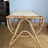 Vintage wicker rattan coffee table from the 1960s/70s (delivery possible)
