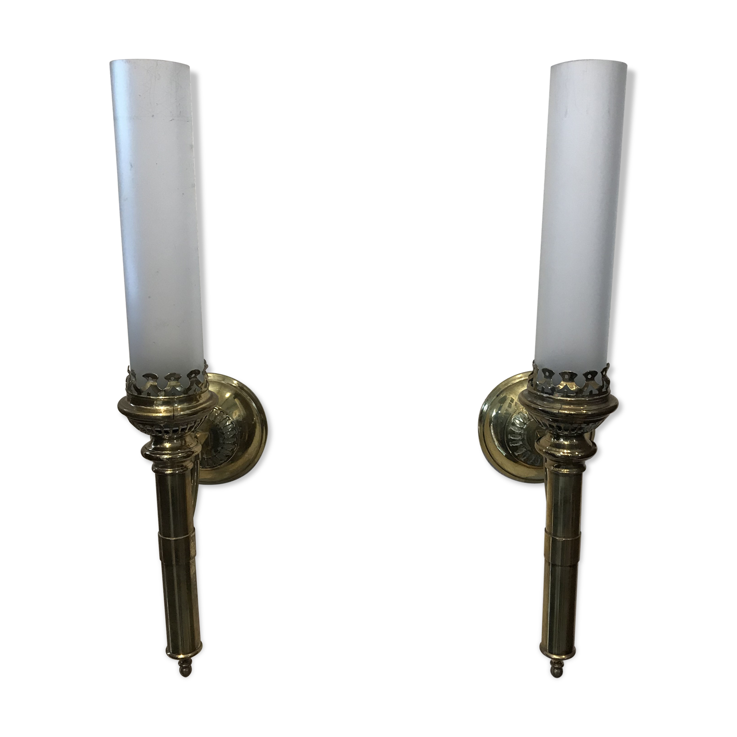 Pair of copper wall sconces