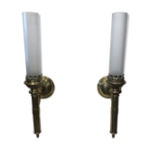 Pair of copper wall sconces