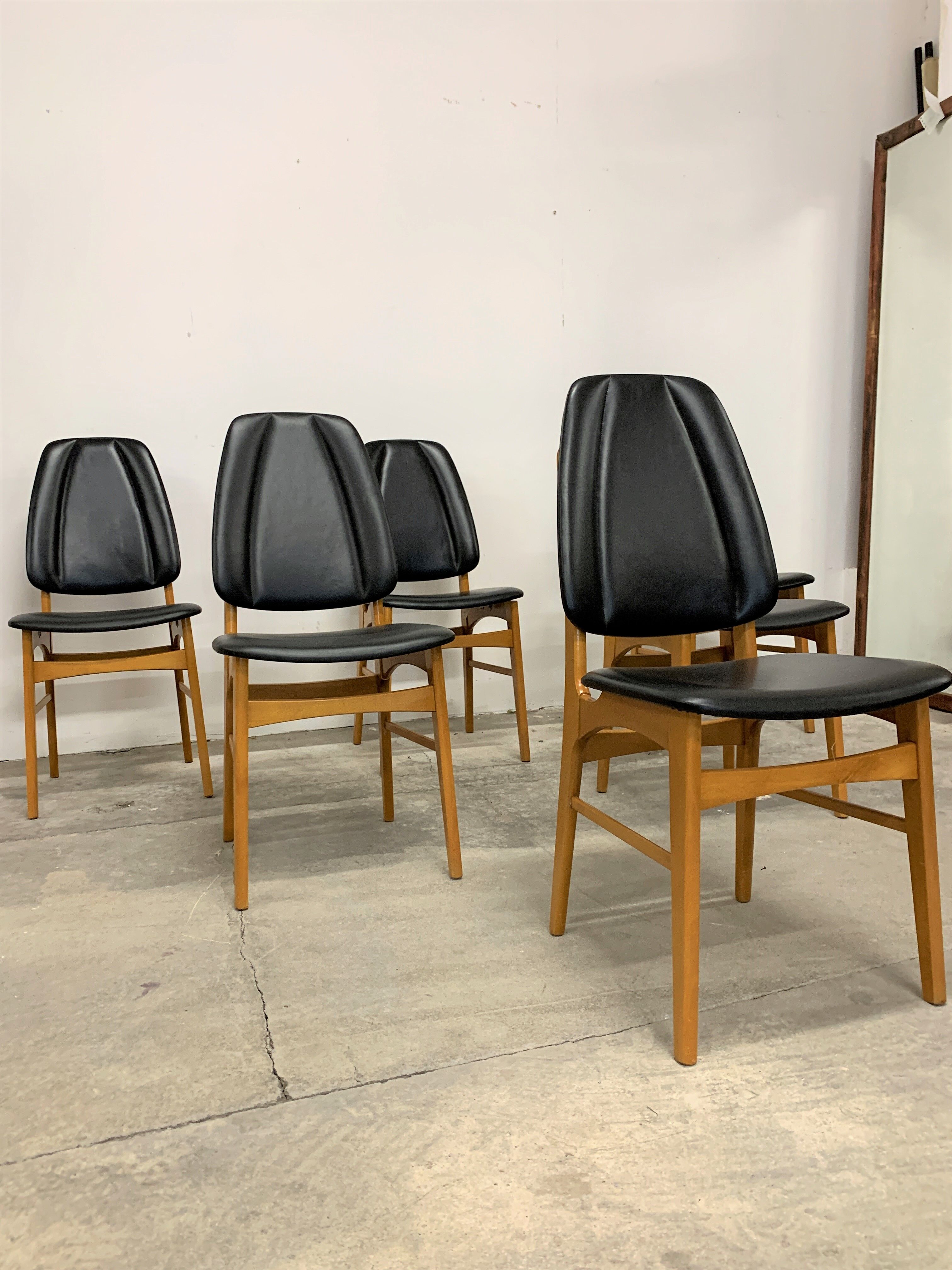 Beech chairs, norway brødrene sørheim, nesttun, 1950s/60s, vintage