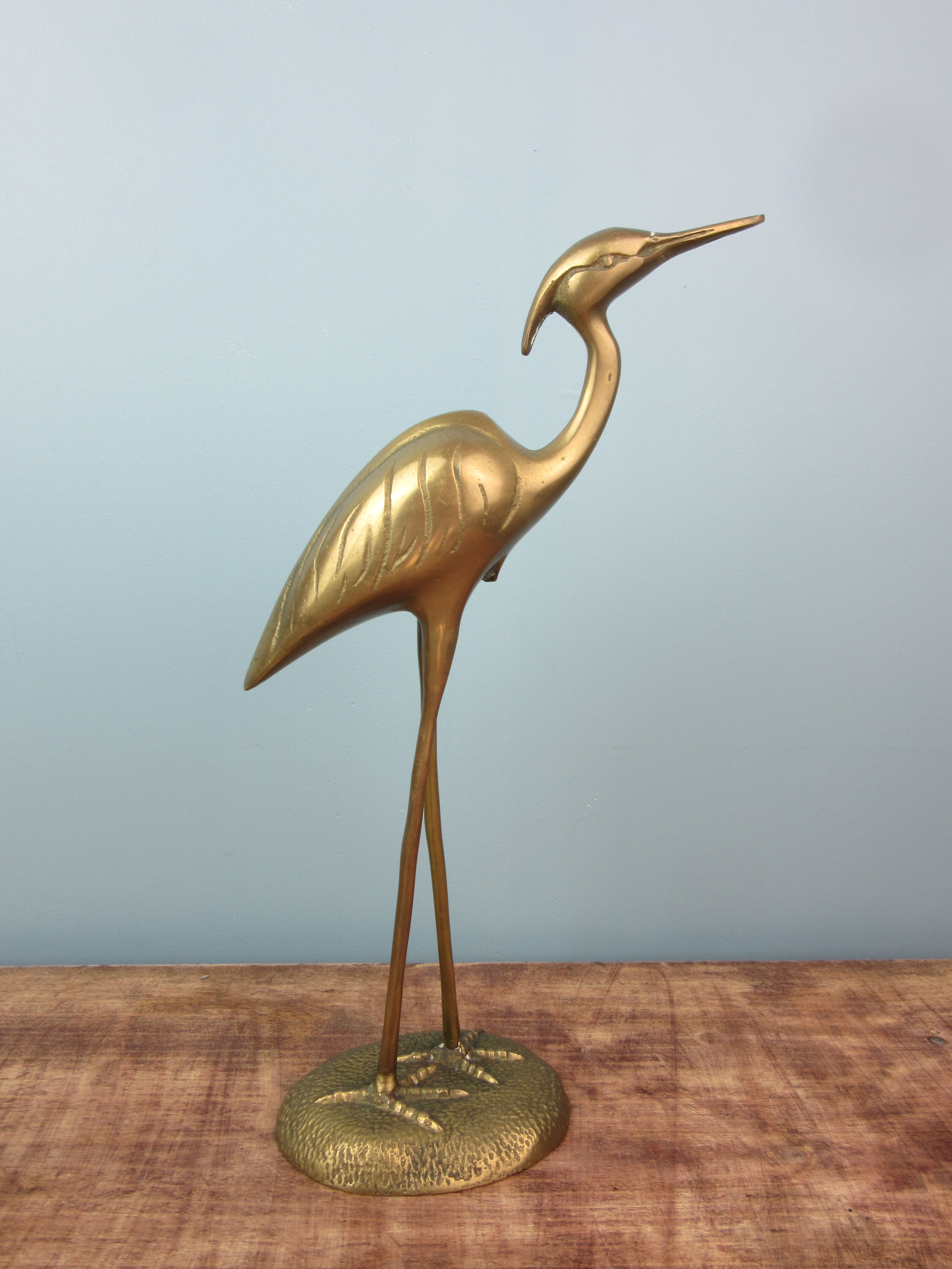 Vintage brass heron