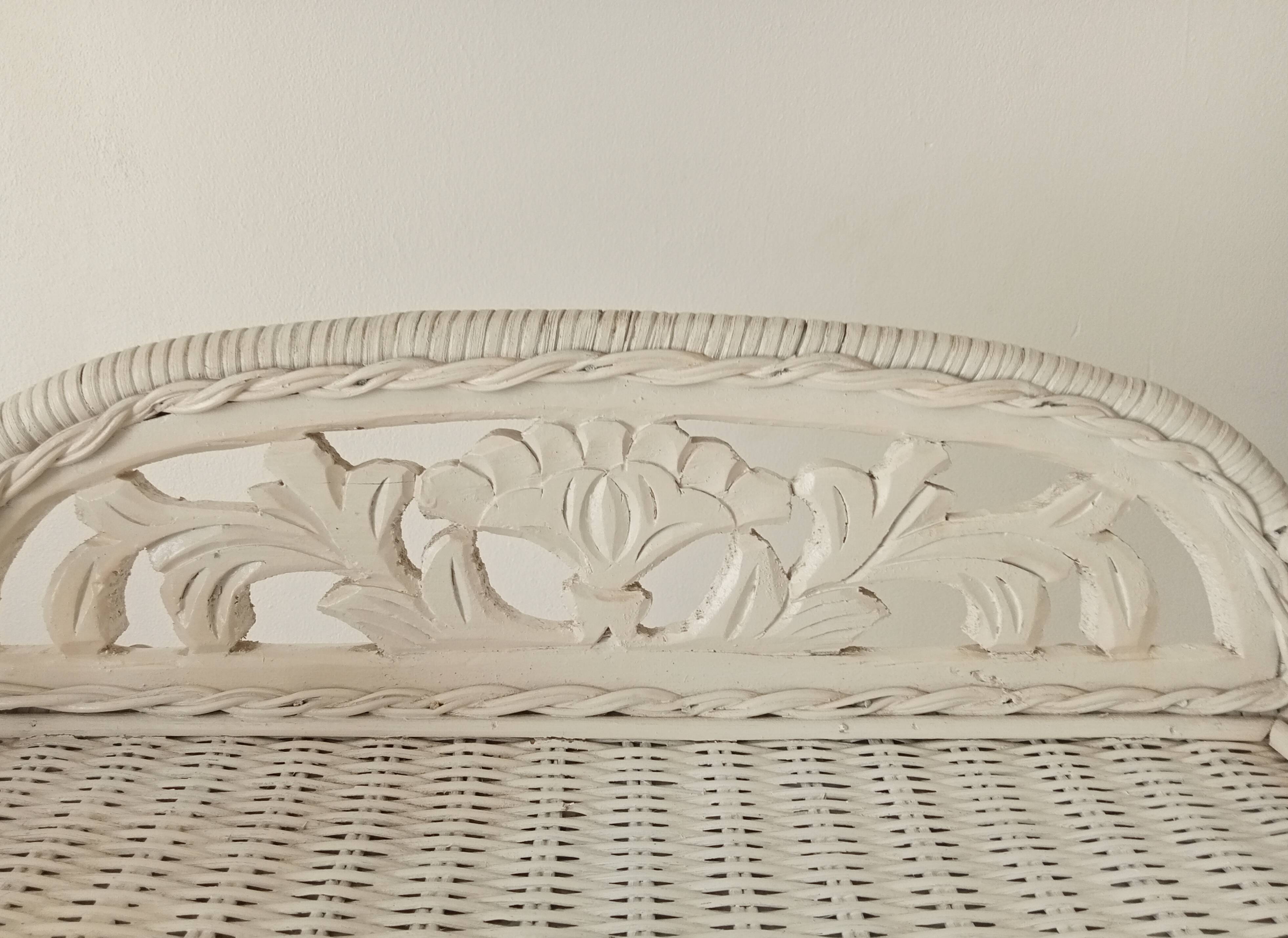 Vintage rattan wall shelf